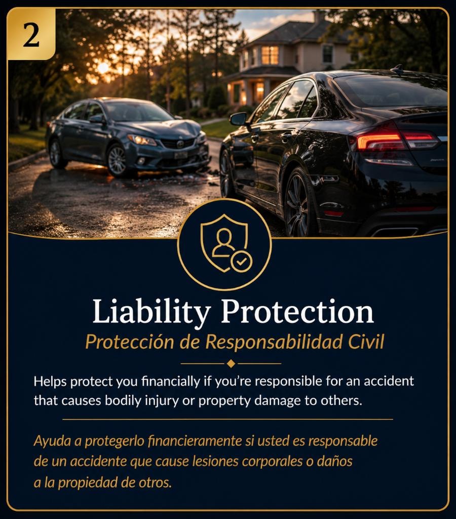 Two vehicles involved in an automobile accident at dusk — Liability Protection